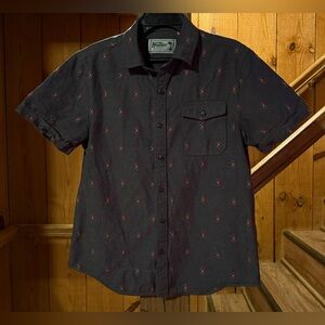 Howler Brothers San Gabriel Men’s Medium Gray  Button Front Cotton Shirt